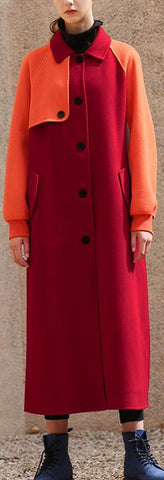 Color-Block Single Breasted Coat