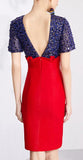 Sequined Color-Contrast Evening Dress