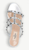 Rockstud Mules, Silver
