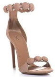 'Bomb' Studded Suede Sandals in Beige or Black - DESIGNER INSPIRED FASHIONS