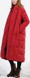 Paneled Puffer Coat - Red, Champagne, or Black