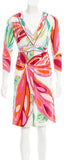 Printed Jersey Silk V-Neck Dress