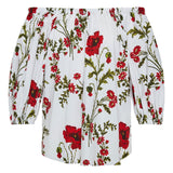 Off-the-Shoulder Floral-Print Cotton-Poplin Top | DESIGNER INSPIRED FASHIONS