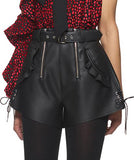 Black Double Zip Shorts
