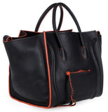 Classic Phantom Luggage Tote, Black & Orange - DESIGNER INSPIRED FASHIONS