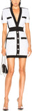 Contrast Trim Lurex Short Sleeve Mini Dress