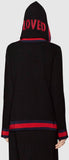 Hooded Knit Cardigan-Jacket, Black