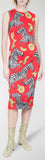 Zebra & Orange Print Pencil Dress