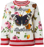 Butterfly Embroidered Multicolor Sweatshirt - DESIGNER INSPIRED FASHIONS