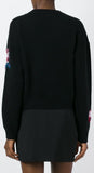Embroidered Floral Jumper in Black - DESIGNER INSPIRED FASHIONS