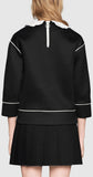 Embroidered Bonded Top & Pleated Skirt Set in Black - DESIGNER INSPIRED FASHIONS