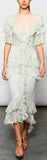 Fitted Lace Dress with Ruffle Detail