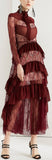 Lace Ruffle-Tiered Gown