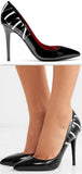 VLTN Logo Print Patent Leather Pumps