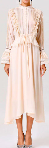 Ruffle Tie-Waist Peplum Dress