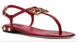 Amore Sandals with Logo, Red