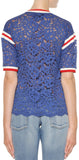 'Butterfly Applique' Lace T-Shirt in Blue - DESIGNER INSPIRED FASHIONS
