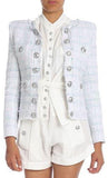 Blue, Pink and White Tweed Jacket