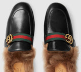 Princetown Leather Slipper with Double G