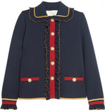 Ruffled Wool Knit Jacket - DESIGNER INSPIRED FASHIONS