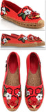 Locket-Flower-Jewel Embroidered Espadrilles-Red - DESIGNER INSPIRED FASHIONS
