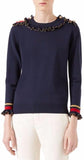 Ruffle Wool Blend Sweater