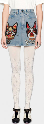 Denim Skirt with Orso and Bosco