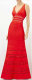 'Nuria' Cut-out Long Red Bandage Dress - DESIGNER INSPIRED FASHIONS