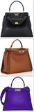 Peekaboo Medium Stitch Threading Satchel Bag - (Black, Cognac, Purple) - DESIGNER INSPIRED FASHIONS