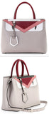 Petite 2Jours Monster Satchel Bag Taupe/Pink/Red - DESIGNER INSPIRED FASHIONS