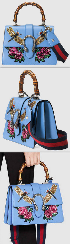 Dionysus Embroidered Leather Top Handle Bag - DESIGNER INSPIRED FASHIONS
