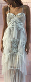 'Nymph' Tiered Lace Gown - White or Black