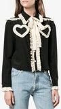 Ruffled Heart Blouse, Black