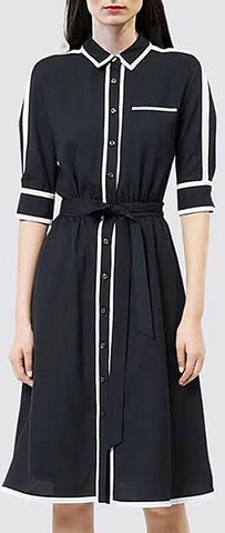 Color-Contrast Shirt-Dress