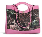 31 Large Shopping Bag in Calfskin and Cotton with Gold Tone Hardware