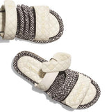 Black and Ivory Corded Mules