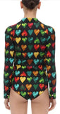 Heart Print Jersey Bodysuit | DESIGNER INSPIRED FASHIONS