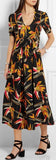 'Bird of Paradise' Print Silk Midi Dress - DESIGNER INSPIRED FASHIONS