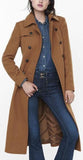 Double Breasted Wool Trench Coat in Khaki - DESIGNER INSPIRED FASHIONS