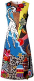 Embellished Mixed Print Midi Dress