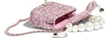 Tweed and Imitation Pearl Flap Bag
