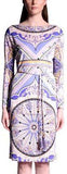 Purple Pavimento Print Patterned Shift Dress - DESIGNER INSPIRED FASHIONS