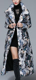 Long Floral Print Down Coat - DESIGNER INSPIRED FASHIONS
