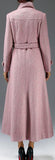 Side Embellished-Button Wool-Blend Coat, Pink