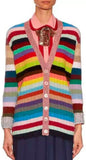 Color-Stripe Knit Cardigan Sweater - DESIGNER INSPIRED FASHIONS