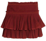 'Grayton' Ruffled Top & 'Glitz' Crinkled Skirt in Red - DESIGNER INSPIRED FASHIONS