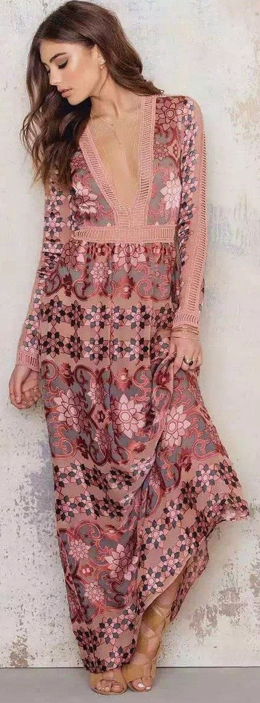 'Juliet' Maxi Dress in Maroon - DESIGNER INSPIRED FASHIONS