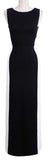 Bicolor Contrast Long Sleeveless Dress in Black & White - DESIGNER INSPIRED FASHIONS