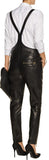 Black Faux-Leather Overalls - DESIGNER INSPIRED FASHIONS