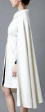 Belted White Cape-Coat - DESIGNER INSPIRED FASHIONS